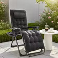 JHK Zero Gravity Recliner Camping Patio Lounge Chair, Foldable and Portable, with Cup Holder, Trays and Removable Pillow, for Outdoor Garden Use.