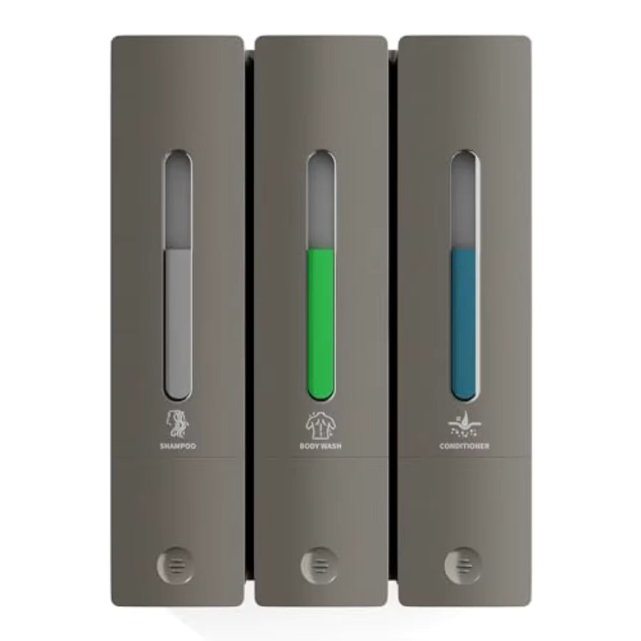 Wall-Mounted 3-Chamber Shower Dispenser – Shampoo, Body Wash & Conditioner
